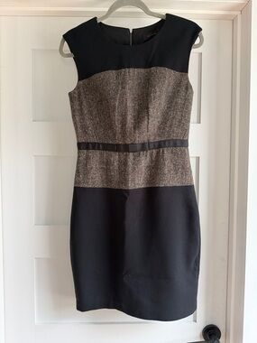 The Limited Black and Brown Tweed Mini Sheath Dress